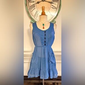 Grifflin Paris Blue Tiered Wrap Sleeveless Dress/Top